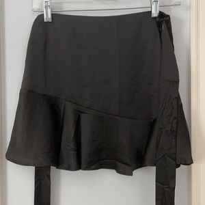 Forever 21 black satin mini skirt